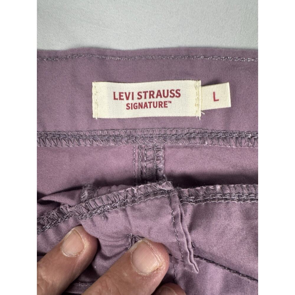 Levi Strauss Signature Cargo Shorts Women’s Large Purple Utility Casual - Picture 6 of 11